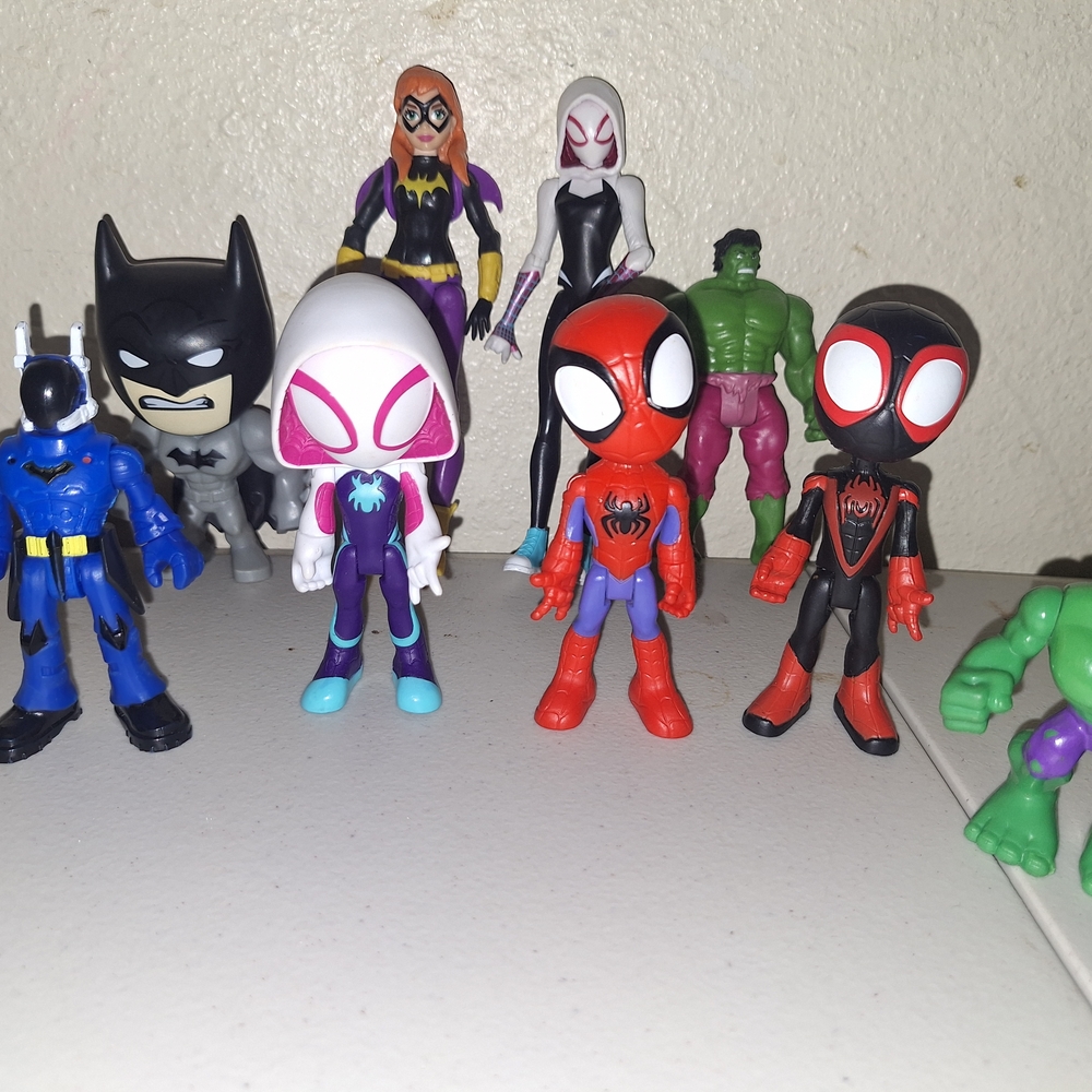 Mattel Red & Black Spider-Man Style Kids Action Figure Set